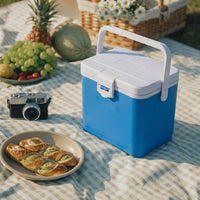 Cool Box with Ice Bucket for Food Storage, Handheld Picnic Bag for Cold Storage, 4.5L Insulated Box with Latch, PU Insulation for Adult Men