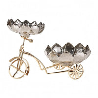 Pedal-Powered Fruit Tray Tricycle Fruit Bowl Tabletop Home Decor for Dining Table, Cabinet