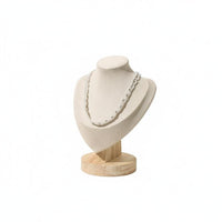 Stable Wooden Base Necklace Display Bust Elegant Design Portrait Neck Form Display Scratch-Resistant Jewelry Bust Stand for Retail Shop, Boutique, Trade Exhibition