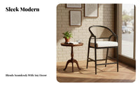 High Stool with Woven backrestrest retroera Design Woven backrest High Chair contemporary chic design Seating Furniture for Adults, Cafe, Kitchen Island, Dining Room