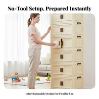 foldable Wheeled Cabinet Installation Household Storage Large Capacity Organizer single for Families, home dwellers, Kids' Room, Bedroom, Kitchen