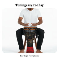 Beginner Friendly Tunable Djembe Ready to Play Hand Drum Rich Resonant Tone Percussion Instrument Ethnic Design for Beginners, Music Students, Musicians, Jam Sessions, Acoustic Performances, Live Performance, Home