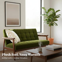 Japanese and design Upholstered Single Sofa sturdy Wood Frame Armchair soft Upholstery Lounge Chair Thick Cushioning for Readers, Adults, home dwellers, Living Room, perusing corner, Bedroom, Home Office