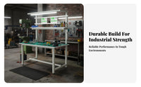 Anti Workbench Adjustable Feet Discharge-Protected Work Stable Work Surface Structure Aluminum Alloy Repair Desk for Engineers, Lab Technicians