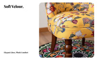 Sturdy Wood Frame Upholstered Accent Chair Retro Design Armchair Comfortable Backrest Living Room Furniture adaptable Placement for Interior Designers, Hotel Managers, Bedroom, Lounge Area, Small Spaces, Office