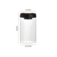 Single-Press Operation Coffee Bean Storage Jar Wide Mouth Vacuum Sealed Canister Easy to Clean Airtight Glass Container Multi-Purpose for Tea Drinkers, Kitchen, Pantry