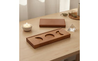 Card Stand with Recesses Triple-Slot Wooden Display Stand Stable Rack for Readers, Collectors, Desk