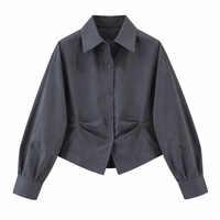 Long Sleeve Tops for Women with Pleated Design for Autumn, Premium Blouses for Capsule Wardrobe, Princess Shirts for Office Wear