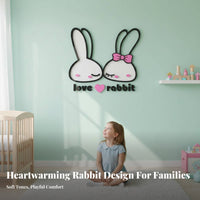 Hare Wall Decal Bunny Wall Sticker Removable Cartoon Bunny Acrylic Decoration for Children, Parents, Living Room, Playroom, Washroom