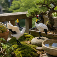 Miniature Crane Figurines for Micro Landscape Decor
