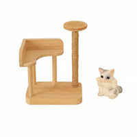 Realistic Intricate Dollhouse Cat Tree Photography Prop Miniature Cat Scratching Post Cute Design for Adults, Miniature Scene S