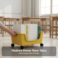 under-table Rolling cart with casters Wheeled Book container Movable for Students, Kids