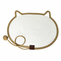 Scratch Resistant Braided Rope Cat Bed with Toy Long-Lasting Cat Bed with Toy Ball Cooling 2-in-1 Design for Cats, Kittens, Small Dogs, Summer, Hot Weather