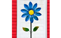 Steel Floral Windmill Colorful Metal Windmill Flower Weather-Resistant Yard Ornament for Villa, Patio