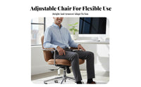 Height Adjustable Upholstered Swivel Armchair Modern Aesthetic Upholstered Computer Seat Soft Padding Desk Chair Ergonomic Design for Gamers, Students, Adults, Study Room, Bedroom, Dressing Table