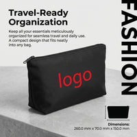 Letter Print Nylon Cosmetic Bag for Women, Mini Makeup Organiser with Zipper, Lightweight Travel Toiletry Pouch for Daily Use