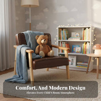Solid Wood Frame Padded Toddler Chair Youngster-Sized Miniature Tufted Armchair Soft and Comfortable youngsters' Sofa Ergonomic Design for Preschoolers, Babies 12 months+, Kindergarten, Reading Corner, Photography Studio, Playroom
