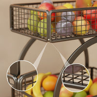 Two-Tier Fruit Rack Space-Saving Countertop Organizer Rack for Kitchen, Dining Room