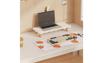 Display Screen Riser Space Saving Display Screen Stand with Wooden Legs Low Profile Laptop Stand for Home Office