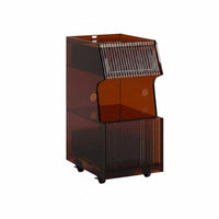Transparent frame Rolling Clear Cabinet Movable with casters Rolling Drawer Cart space-saving Size Nightstand Modern Design for Apartment Dwellers, Homeowners, Office Workers, Bedroom, Small Spaces, Dorm Room, Bathroom