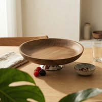 Fruit Tray with Pedestal Shallow Pedestal Bowl Modern Footed Serving Bowl for Hosts