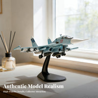 Russian Su-34 Fighter Warplane Model Detachable Landing Gear Su-34 Fighter Model Double Display Mode Plane Model for Collectors, Aviation Fans