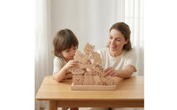 Wooden Animal Stacking Toy Beech Wood Animal Stacking Blocks Wooden Balance Toy Base Tray Children's Plaything