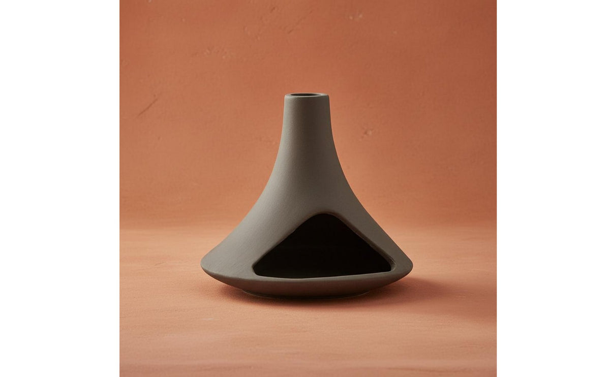 Heat Resistant Palo Sacred Holder Minimalist Design Ceramic Sage Burner Terracotta Incense Chimney for Meditation Practitioners, Spa, Altar