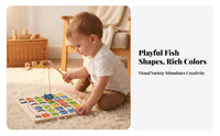 Early Education Wooden Letter Fishing Toy Fine Movement Skills Development Alphabet Number Activity Set Board Hand-Eye Coordination Alphabet Number Activity Set Polished Edges for Preschoolers, Kids, Toddlers, Daycare, Classroom