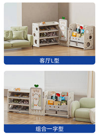 儿童玩具收纳架书架二合一体宝宝绘本置物柜婴儿多层大容量储物箱 收纳架