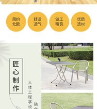 不锈钢椅子加厚加固靠背单人户外家用休闲现代简约电脑办公餐椅