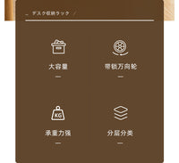 时代良品桌下书包置物架可移动书架宿舍整理收纳ins风落地小推车