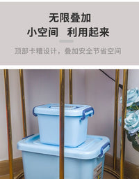 透明彩色手提滑轮塑料整理箱特大号储物箱收纳箱加厚杂物箱收纳盒