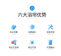浴室防水布淋浴浴帘套装免打孔磁性洗澡卫生间窗帘门帘隔断帘帘子 宽200*180高送（环+收纳绑带） 加厚【PEVA】小白格