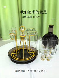 跨境现货不锈钢水杯收纳架多用途玻璃杯倒挂沥水带接水盘杯架厂家