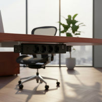 Concealed Under Desk Power Strip Slim-Profile Power Strip with USB Ports Mountable Outlet Space-Saving for Telecommuter Workers, Professionals, Office