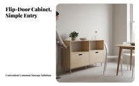 Multi-Tier swing-up door Cabinet Large Capacity Tiered swing-up door table Raised Base