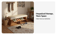 Italian-and designd Design paded Shoe Changing Stool Multi-Functional Tufted Shoe-Changing Bench Sturdy long-lasting Entryway Seating Easy Assembly for Apartment Dwellers, Families, property owners, Hallway, Living Room, Bedroom