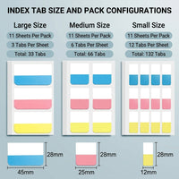 Paper Tabs Sticky Index for Students, Writable Bookmark for Books Markers for Note Taking, Office Filing Organizer, 198 Pieces