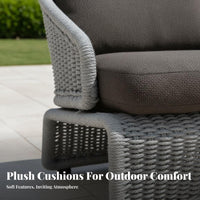 Waterresistant 4-Piece Woven Seating collection sun-resistant outsidedoor Furniture All-Weather Patio Set Water for Families, Entertainers, Homeowners, Garden, Balcony, Backyard, Porch