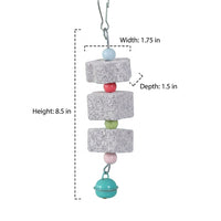 Parrot Gnawing Toy with Cuttlebone for Birds, Hanging Bird Grinder with Beads, Cockatiel Toy for Beak Trimming Health