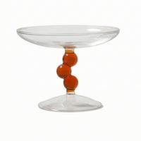 Clear Glass Pedestal Fruit Plate Transparent Pedestal Dish with Beaded Stem Elegant Dishware Elevated for Dining Table