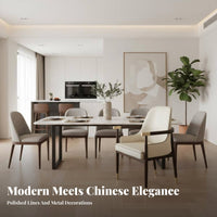 Modern Chinese & design Upholstered Side Chair hardwood Wood Frame Highrear Side Chair Indoor Furniture for Restaurant Owners, Interior Designers, householders, Hotel, teahouse House, Dining Room, Cafe
