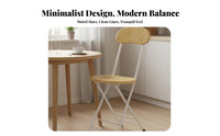 Modern Minimalist and design foldable Round-Seat Chair Foldable Design Portable Stool Space-Saving Indoor Seating Comfortable Backrest for Students, residents, Dining Room, Kitchen, Home Office, Apartment