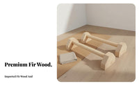 2 Pieces Wooden Press-up Handles Stable Design Wooden Push up Stand Hardwood Wood Exercise Handles Long-Lasting Wood Parallettes