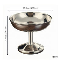 Stainless Steel Ice Dessert Cup Rust-Resistant Sundae Dish Rustproof Tableware