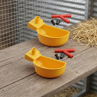 12 Pieces Bird Cup with Mounting Block Cage-Mounted Drinking Cup Easy to Install