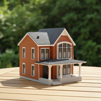 Two-Story House Model Hobby Grade 1:64 Miniature House Assembled Diorama Building for Hobbyists