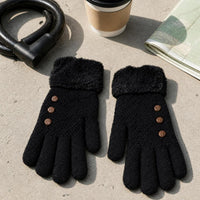 Women's Knitted Touchscreen Gloves with Fleece Lining for Winter Outdoor Cycling
