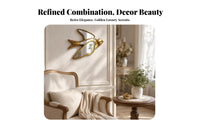 Antique Gold Mirror Bird Wall Hanging Sculpted Swallow Mirror Decor Mirrored Swallow Wall Hanging Vintage for Indoor